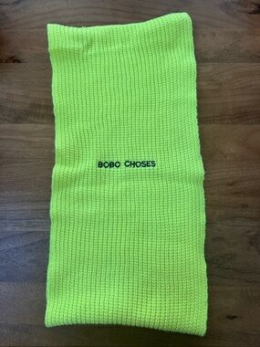 Bobo Choses Neon Yellow Ribbed Knit Scarf